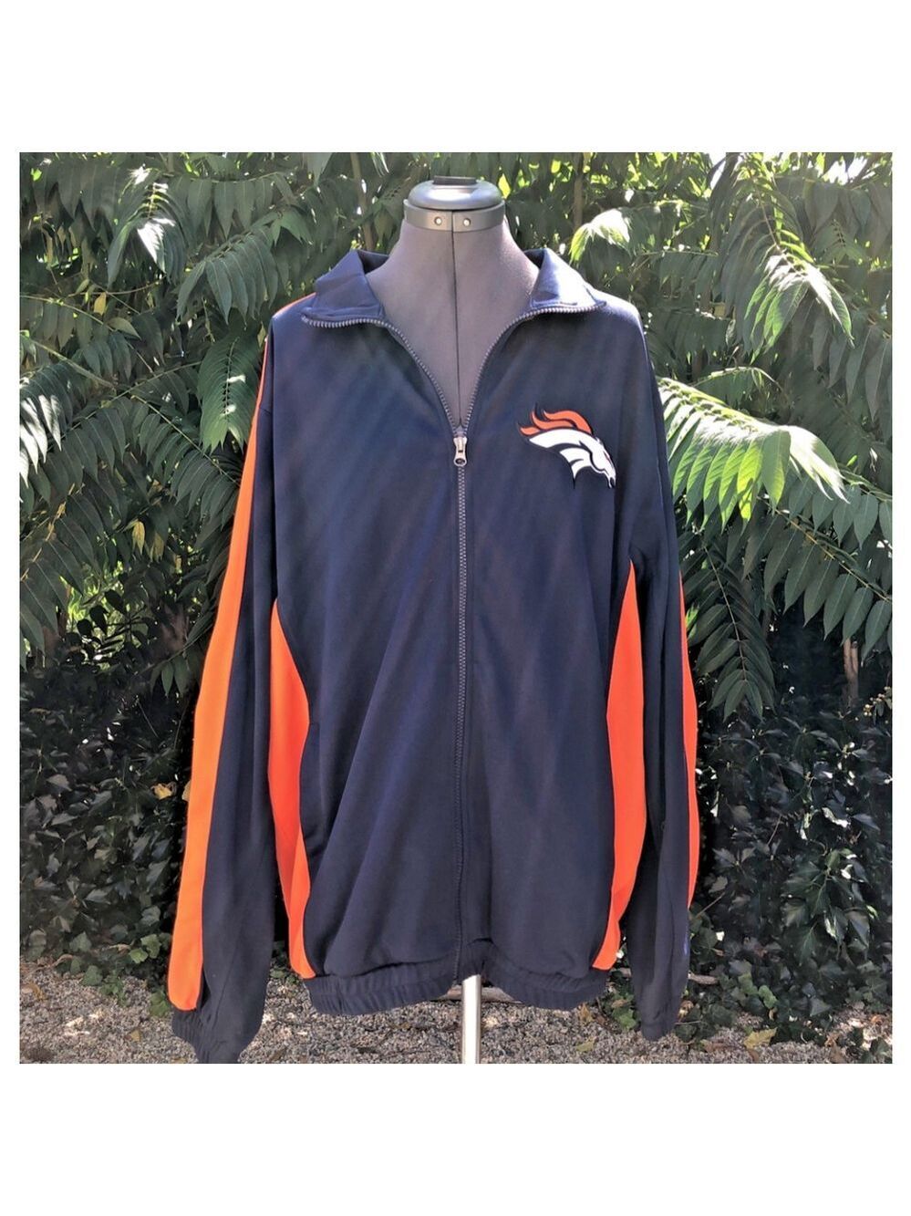 Size L NFL Broncos Mens Full Zip Sweater Jacket Team Colours W/Tags Football CN